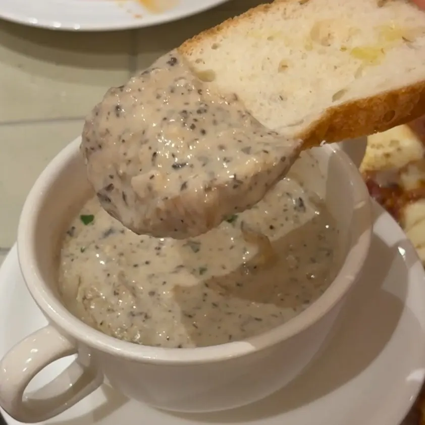 Truffle mushroom cream soup with rich mushroom flavor