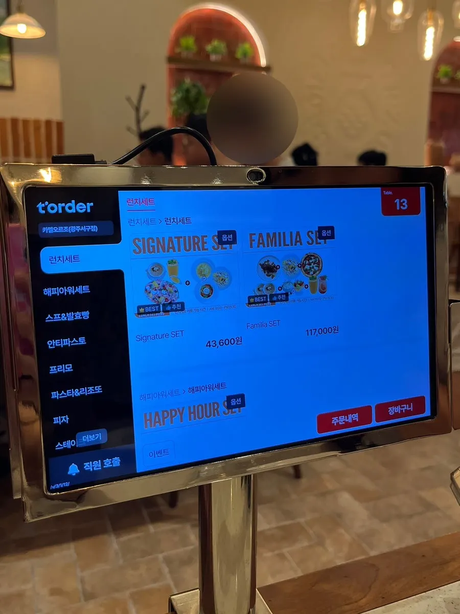 Ordering kiosk on the table