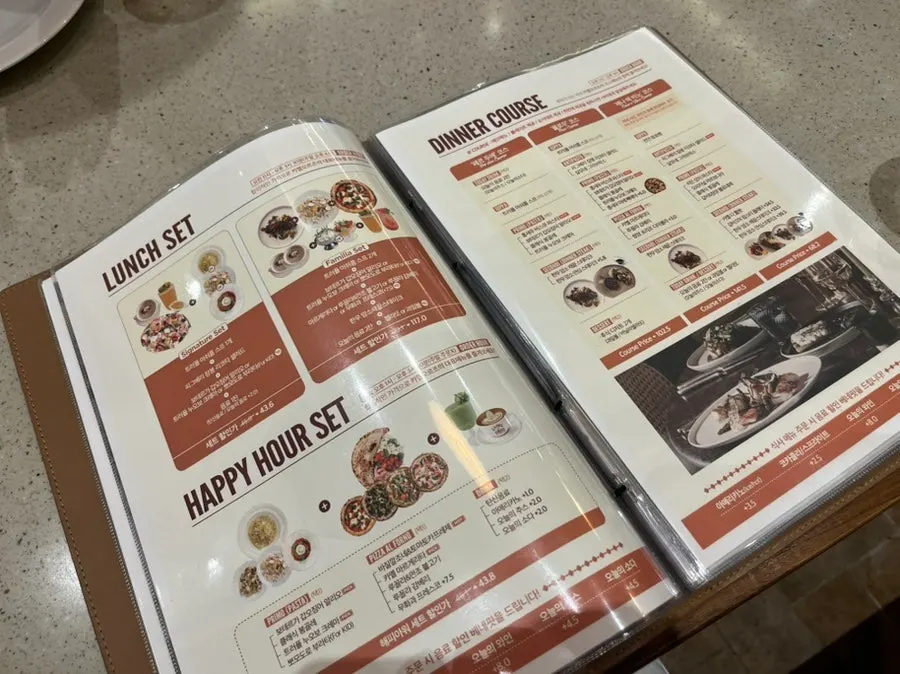 Page of Camel Orzo's menu