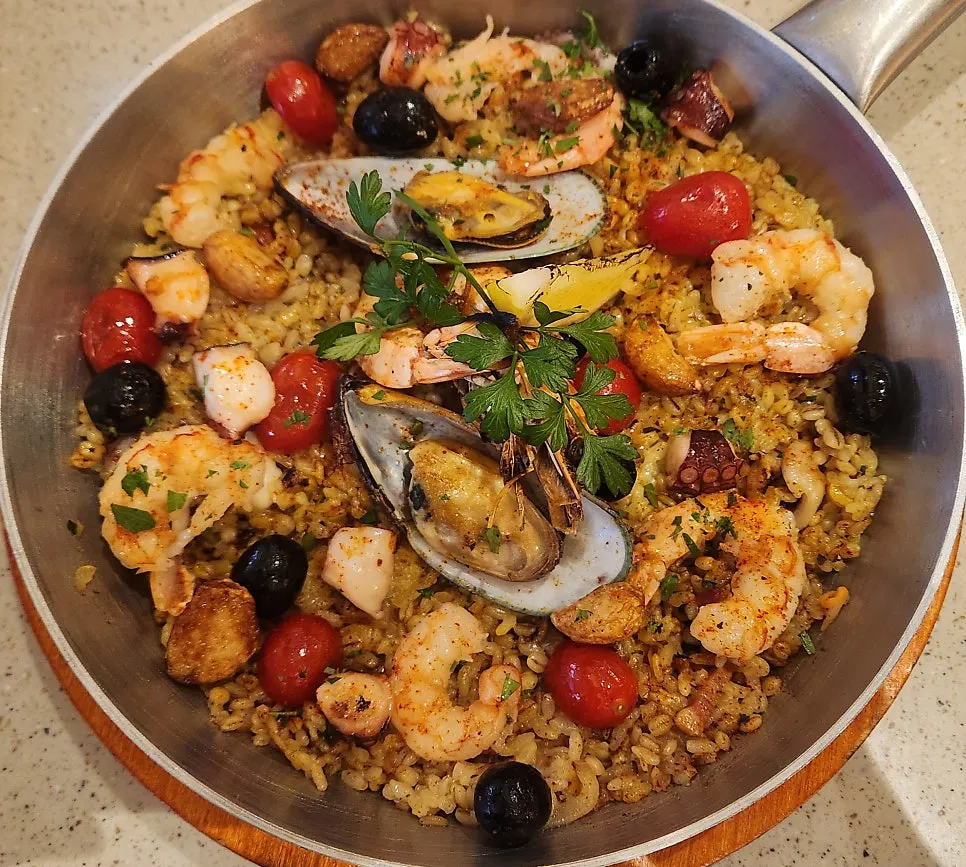 Polpo gamberi pasta with octopus and shrimp