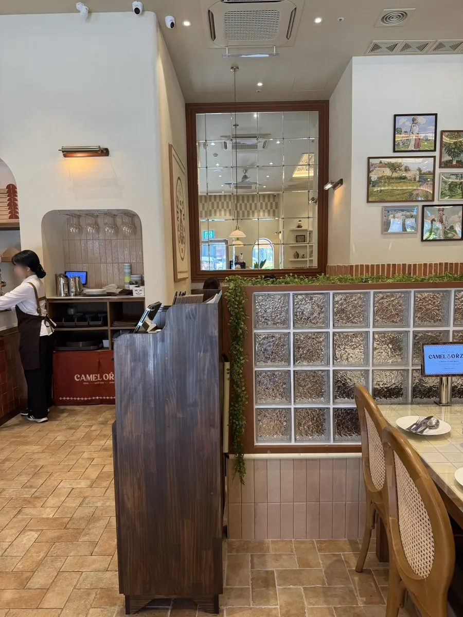 Seating with a European-style atmosphere at Camel Orzo