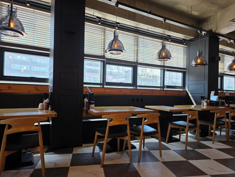 Seating area lit by a large window