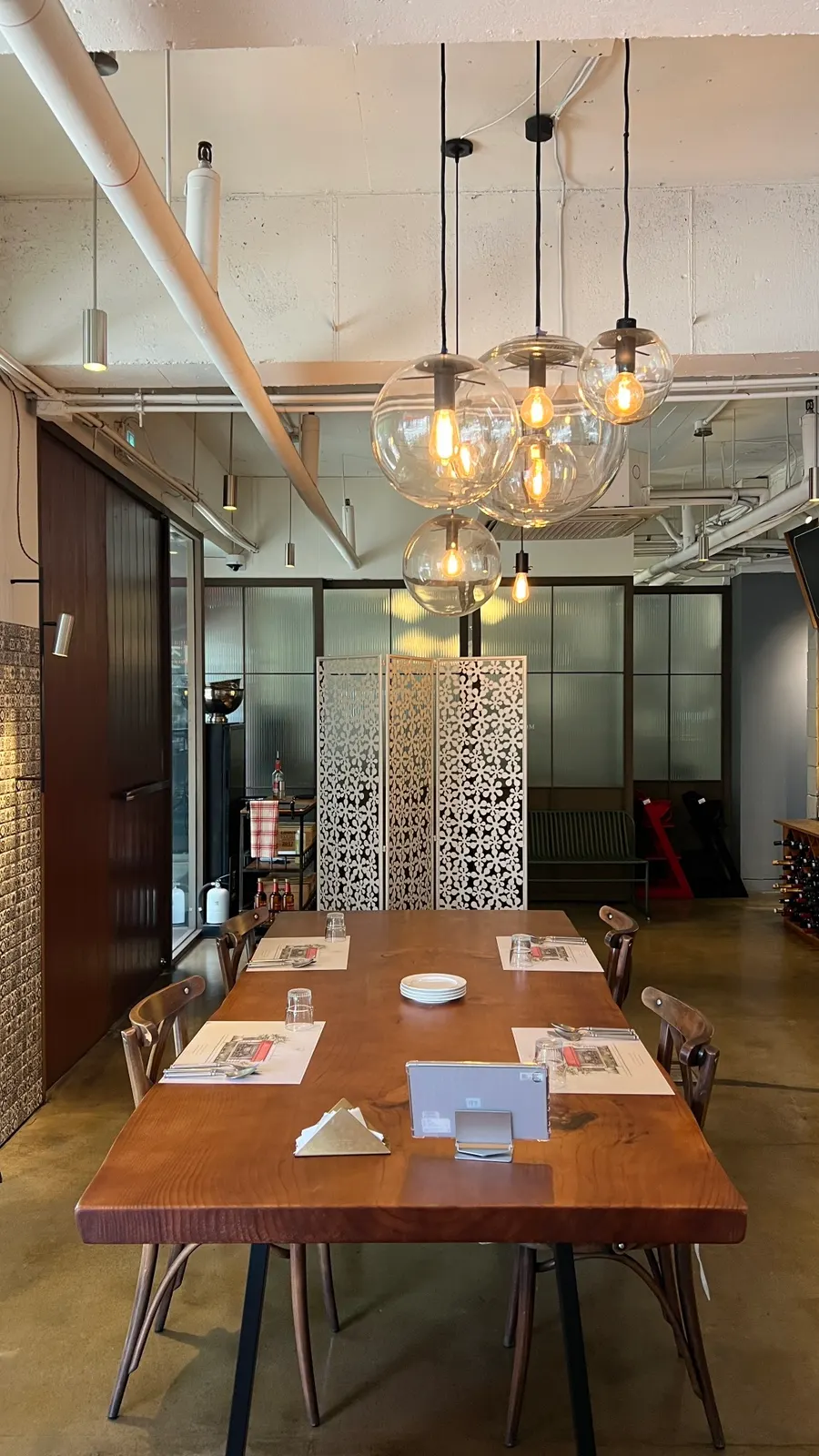 Interior of Casamil with relaxed table spacing