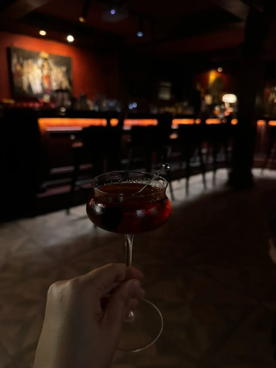 Manhattan cocktail in a cocktail glass