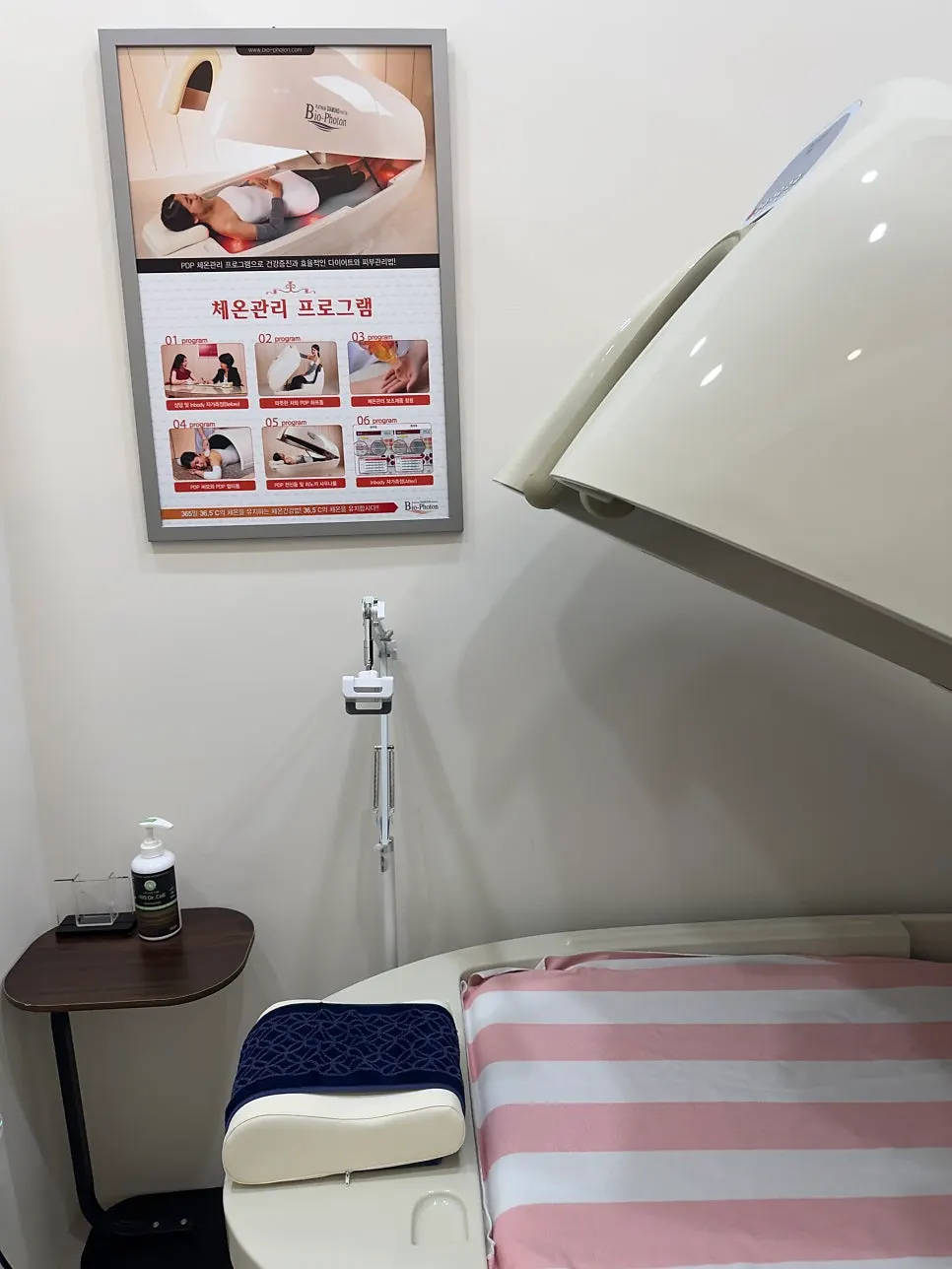 The room used for the sweating device treatment
