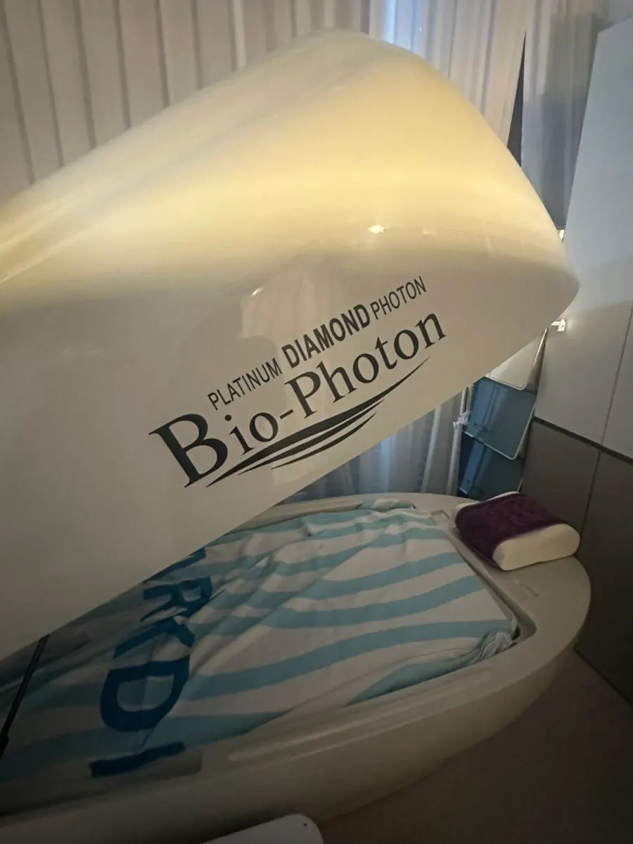 Bio-dome machine set for the 40-minute session with temperature settings