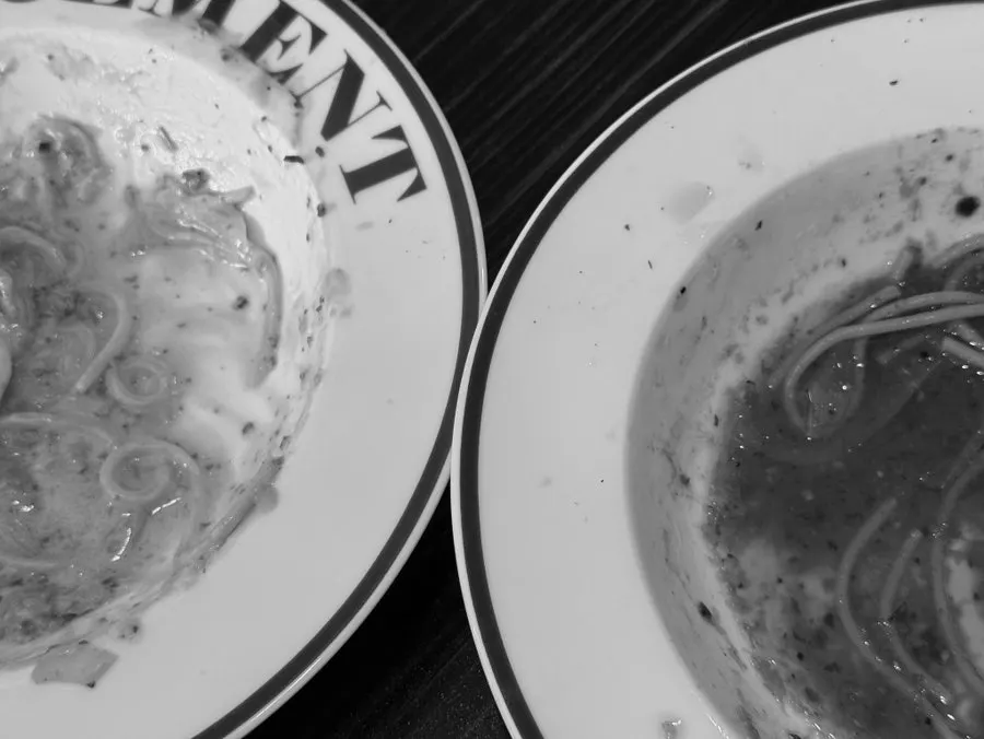 Two pasta plates on the table