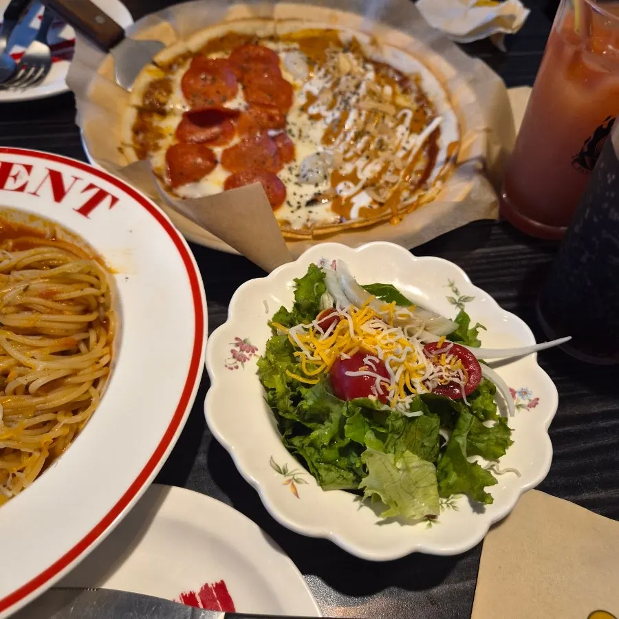 A more generous-than-expected plate of mini salad