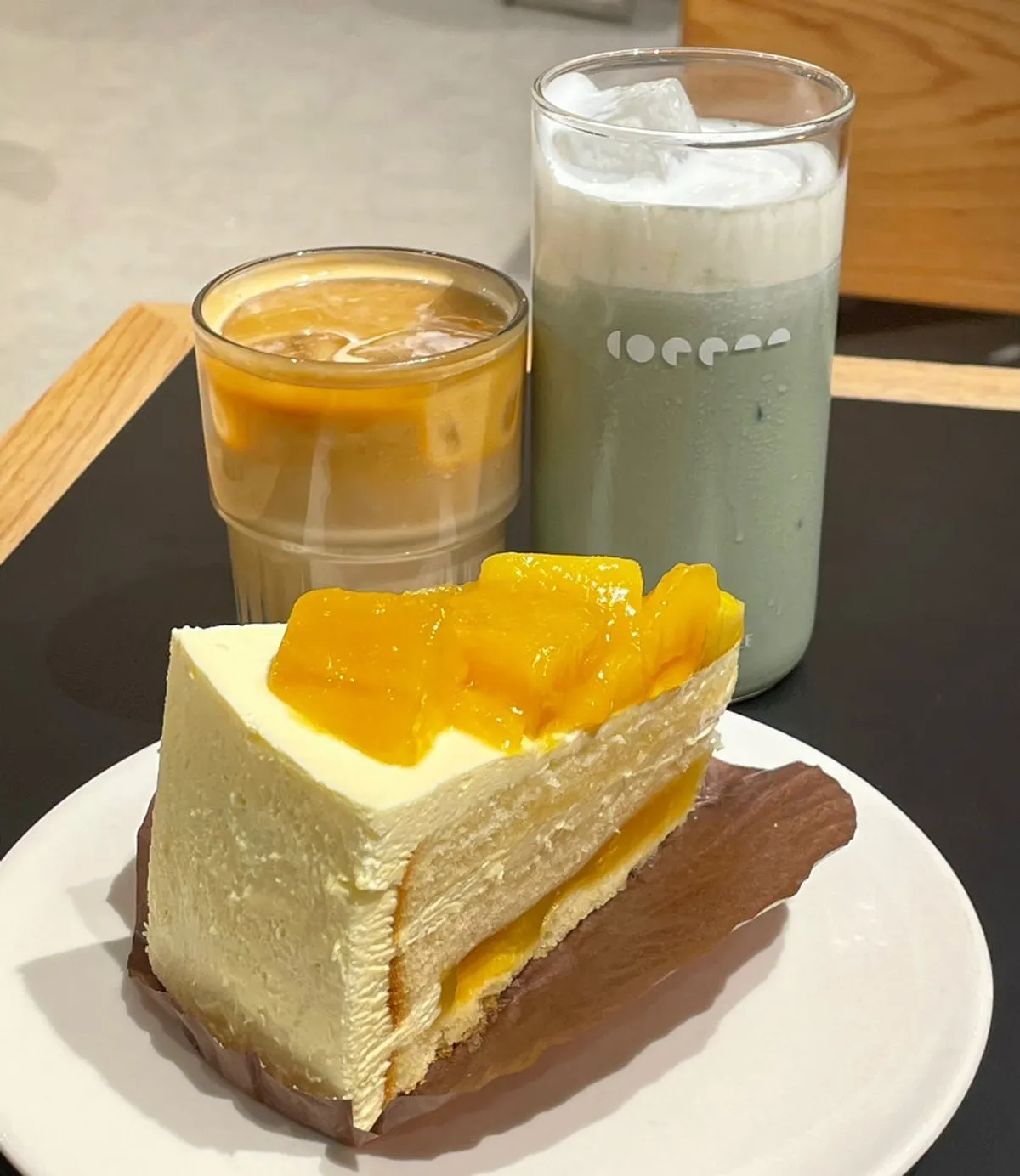A slice of mango cake at Center Coffee Guui East Pole