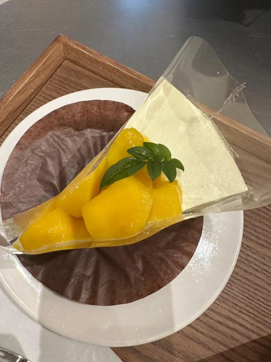 부드러운 망고케이크 클로즈업