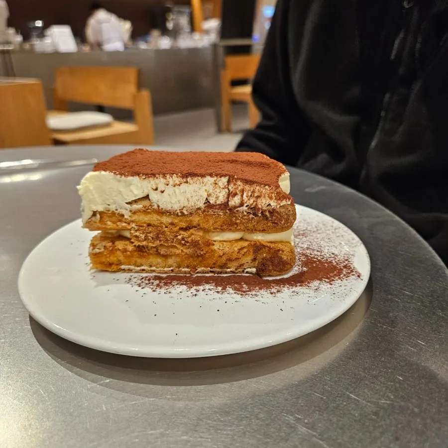 Original tiramisu chosen on staff recommendation