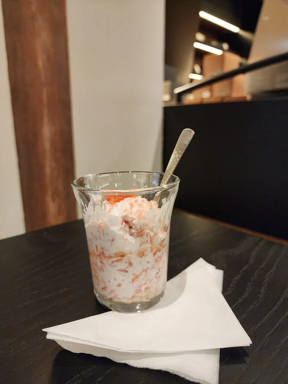Grapefruit Greek yogurt topped with grapefruit flesh