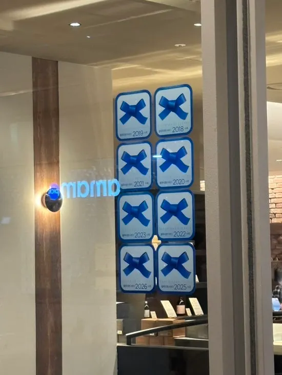8 Blue Ribbon marks displayed at Center Coffee Gwanghwamun