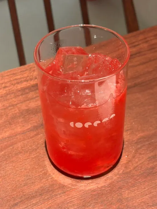 A red-hued red cordial drink
