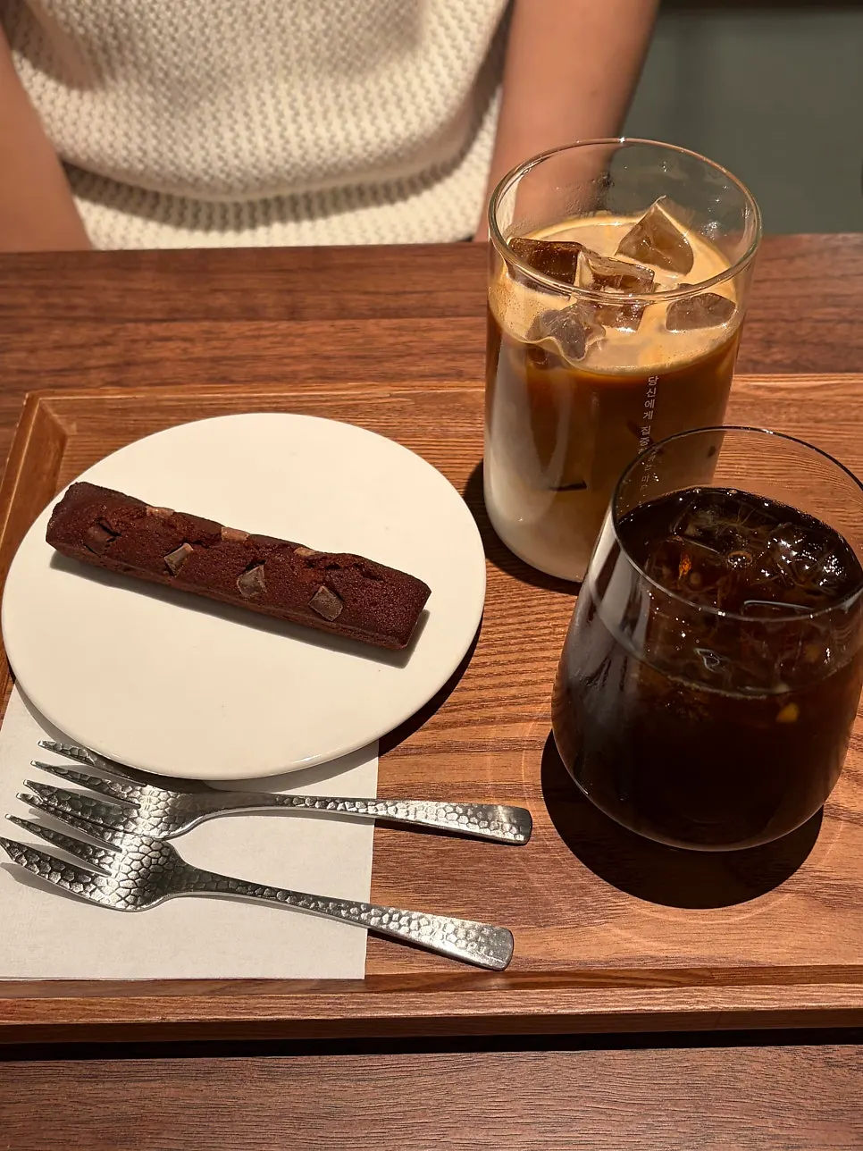 Dark chocolate baton financier at Center Coffee Gwanghwamun