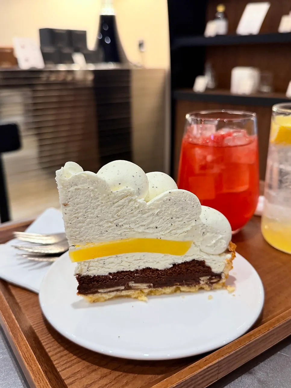 Cross-section of Center Coffee's Earl Grey lemon tart