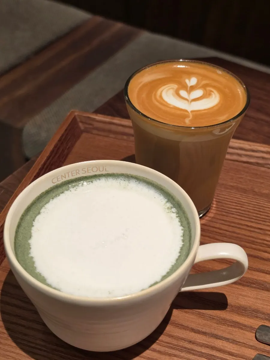 A warm cup of mugwort latte