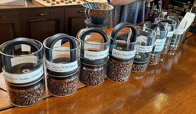 Brewing coffee being made at the 1st floor bar