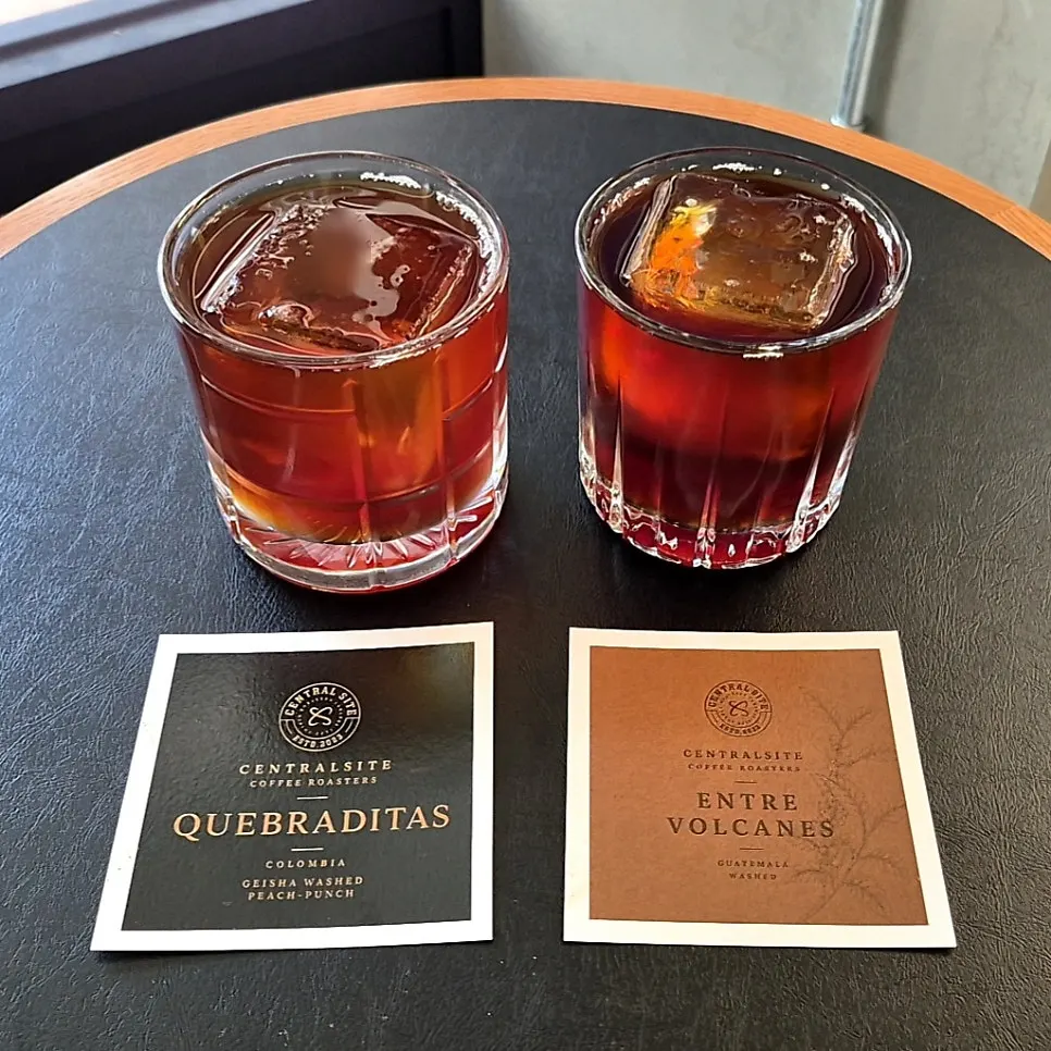 Bean information card served alongside the coffee