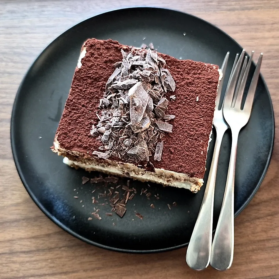 A slice of classic tiramisu at Central Site Hapjeong