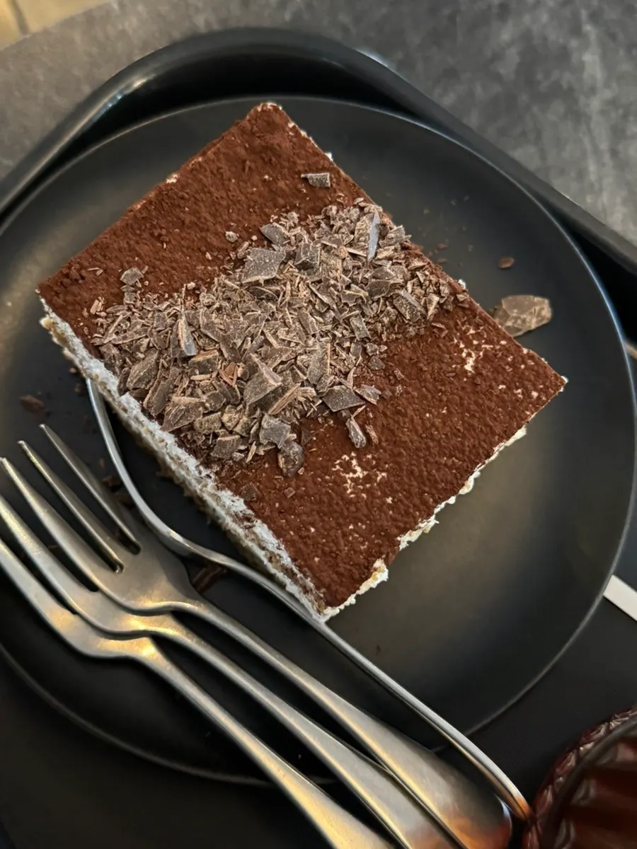 Classic tiramisu with americano