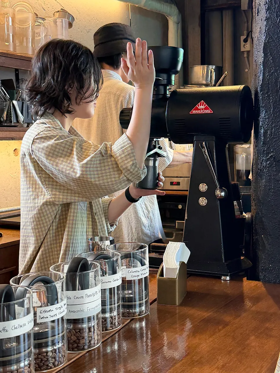 Display of Geisha and specialty brewing beans