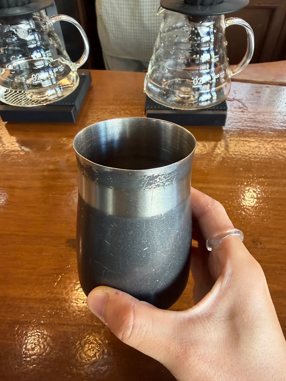 Getting a bean recommendation from the barista at the brewing bar