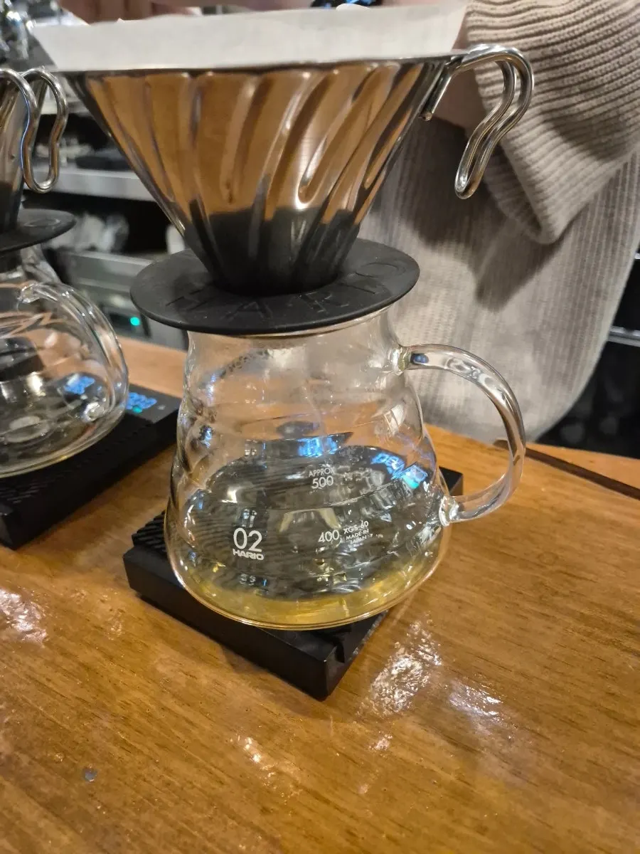 Coffee being extracted through hand-drip