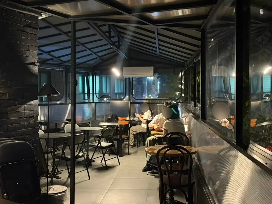 Seating at Central Site running from the first to third floor