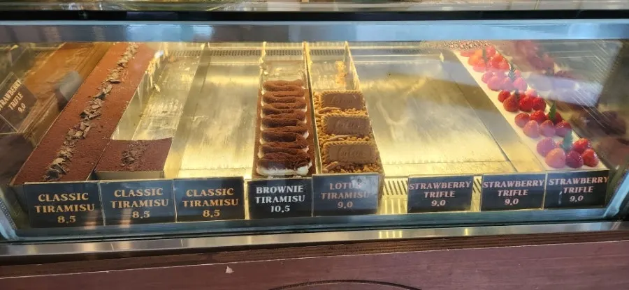 Menu listing non-coffee drinks and teas at Central Site