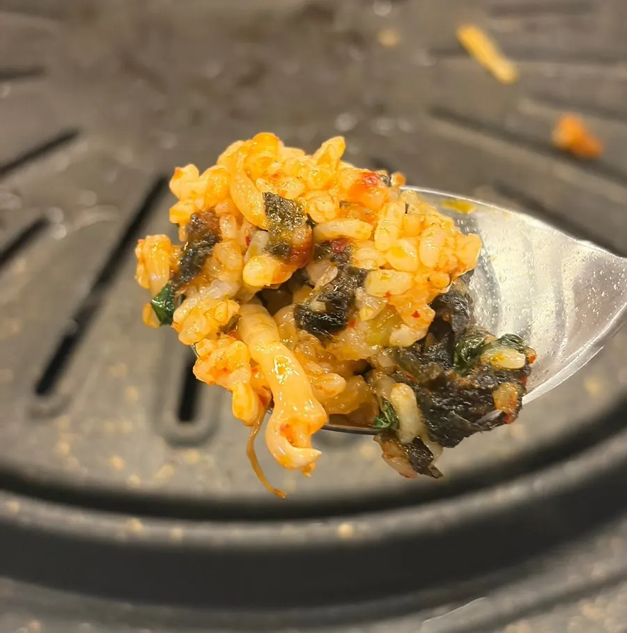 A spoonful of the fried rice