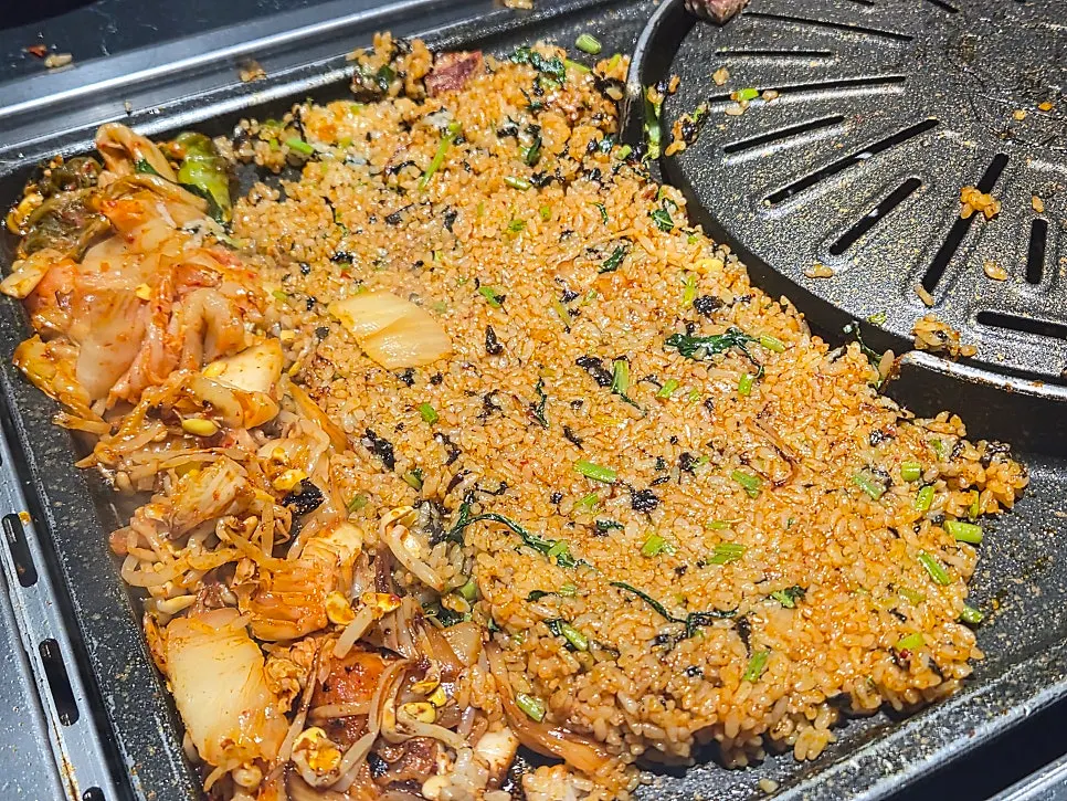 Minari fried rice cooked by staff