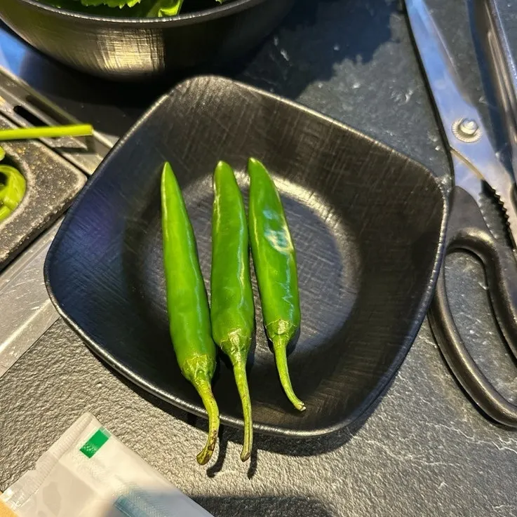 Individual sauce dishes with salt, mushroom wasabi, and ssamjang