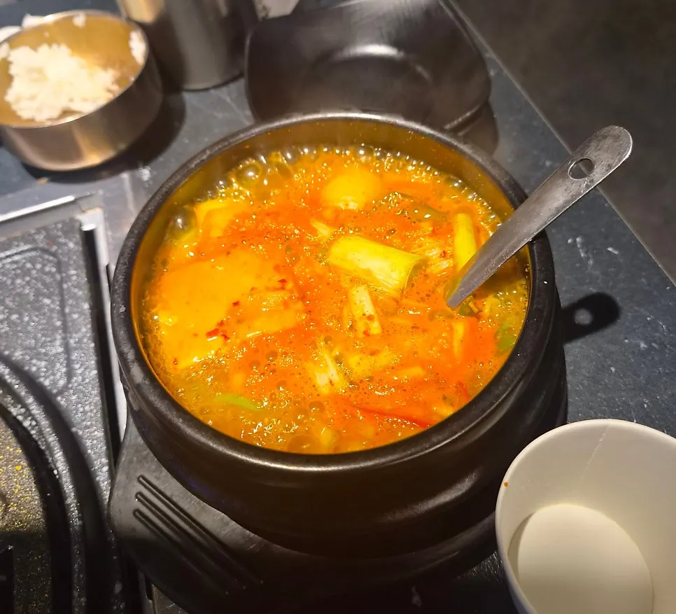 The doenjang jjigae ordered to finish the meal