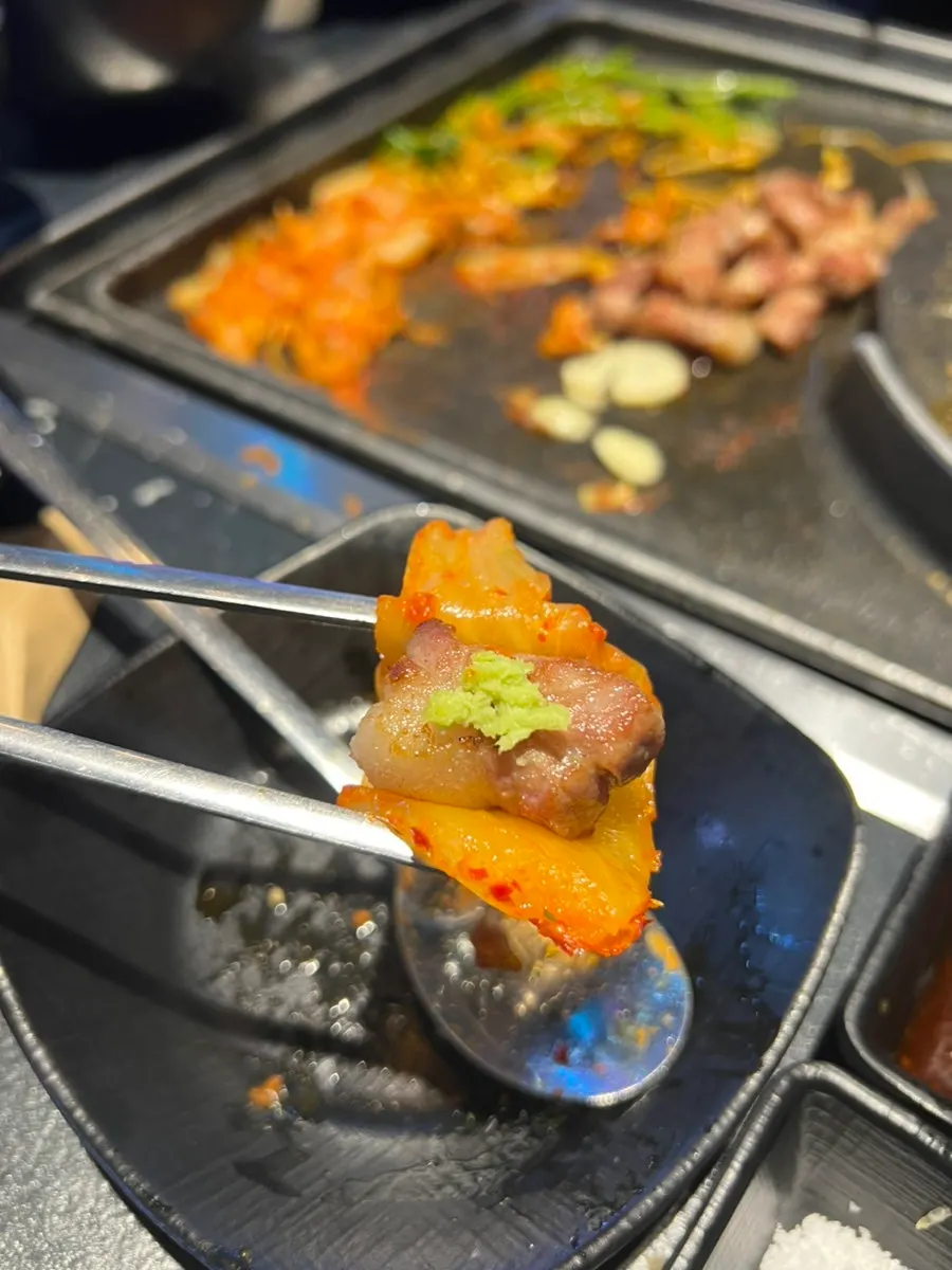 맥주와 함께 즐긴 삼겹살 상차림