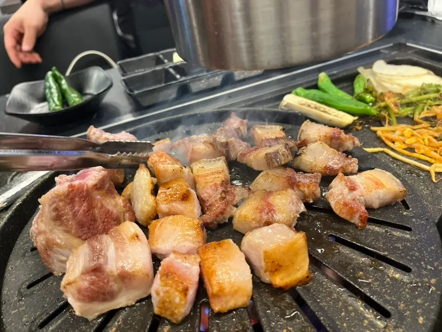 A finished piece of grilled meat
