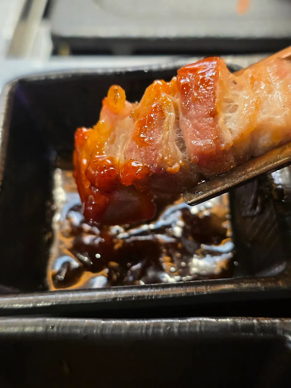 Flower pork neck grilled to perfection by the staff