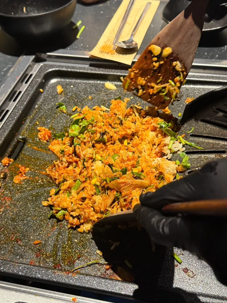 A plate of fried rice ingredients received from the review event