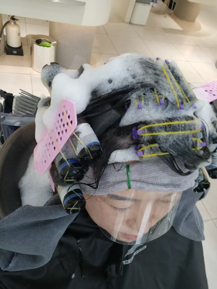 롯에 말린 펌 상태