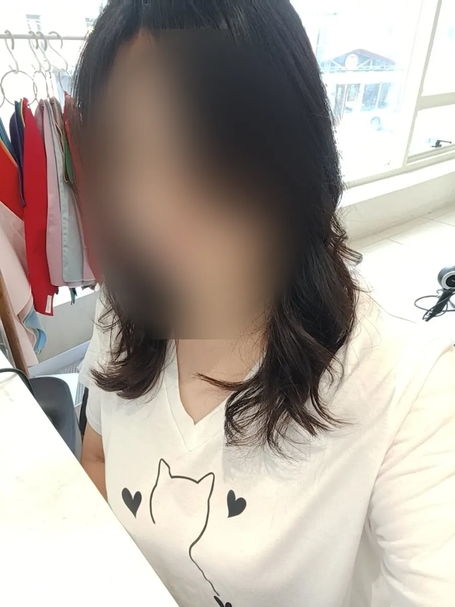 드라이 후 완성된 엘리자벳펌