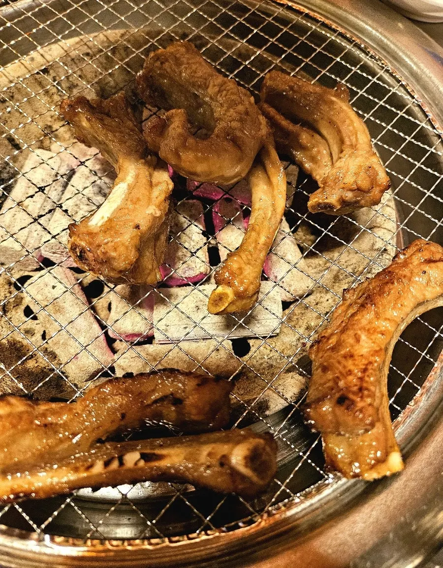 Pork ribs with thick meat attached to the bone