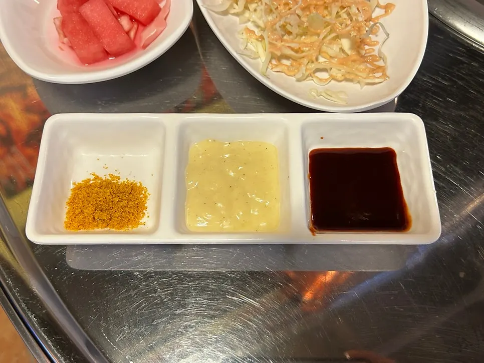 Basic side dishes including pickled onions