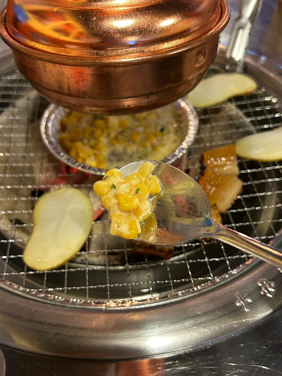 Complimentary taster pork skin and potatoes