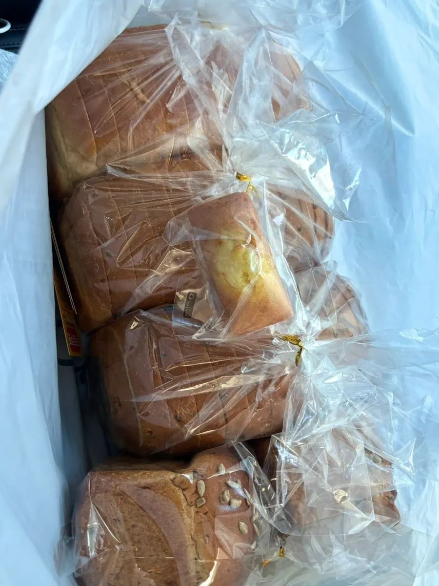 Bag packed full of bread