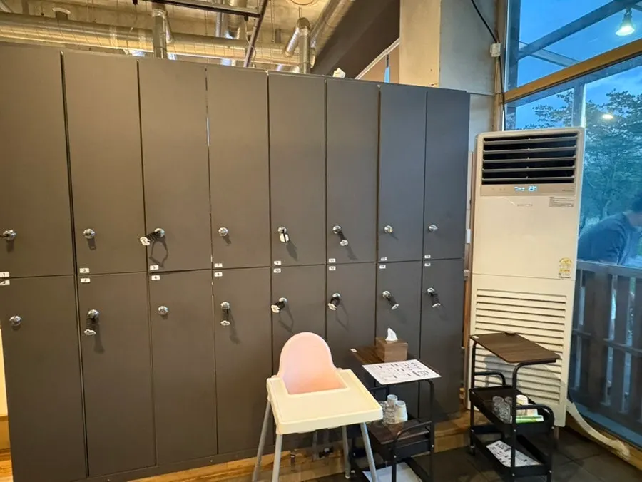 Coat cabinet near the restaurant entrance