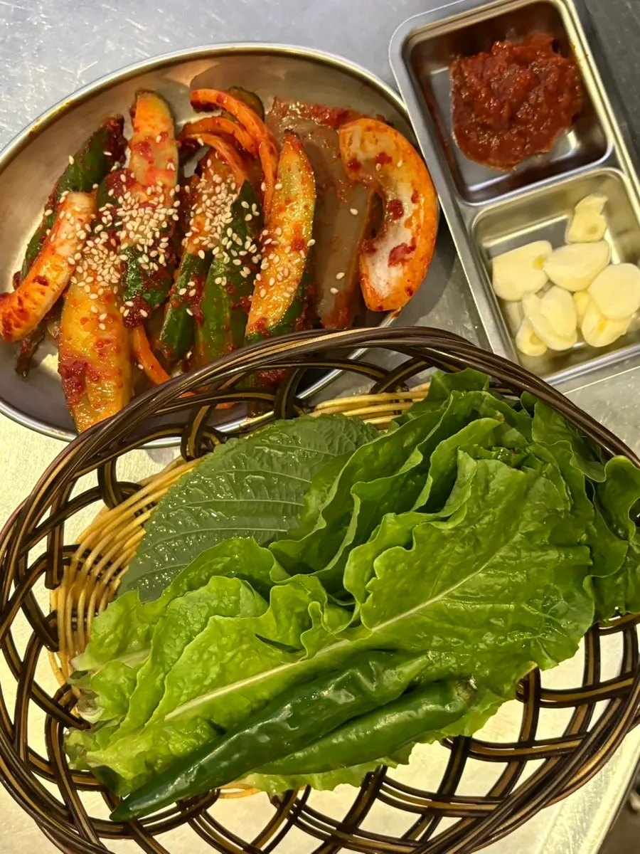Outdoor table set with standard side dishes