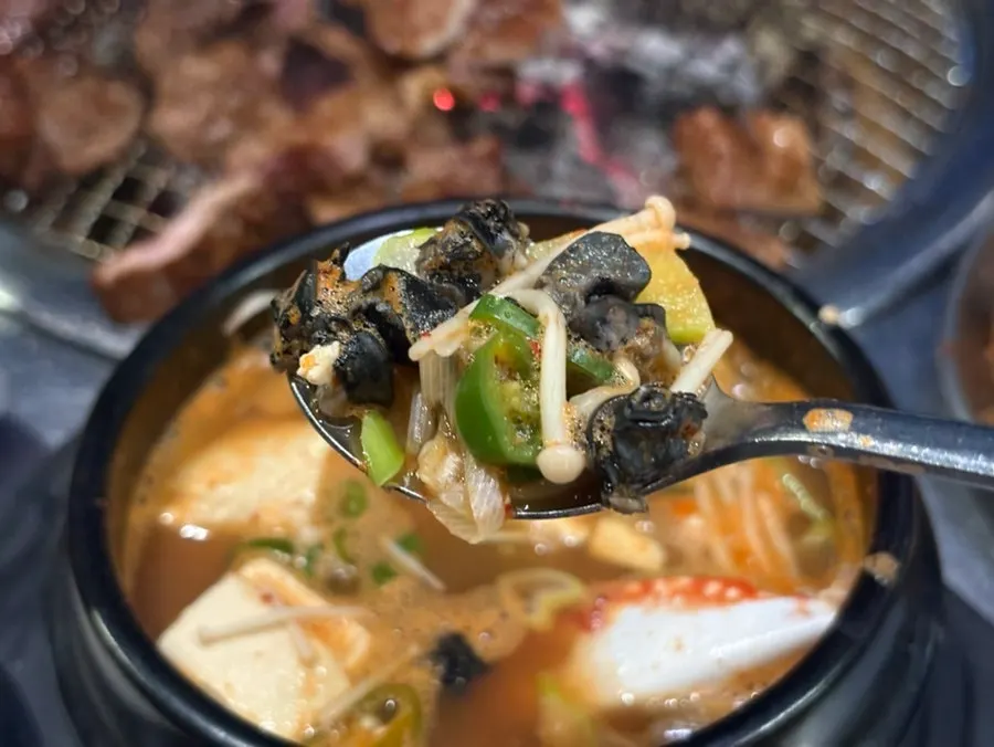 Miso soup packed full of corn snails