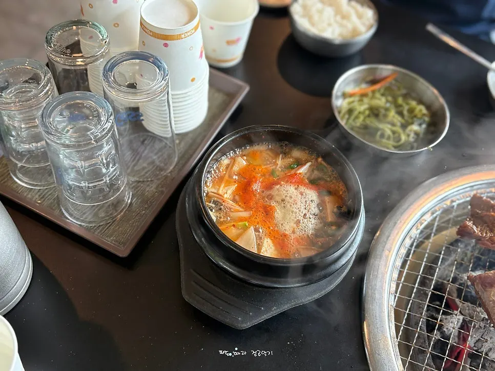 Corn snail miso soup served as a default side dish