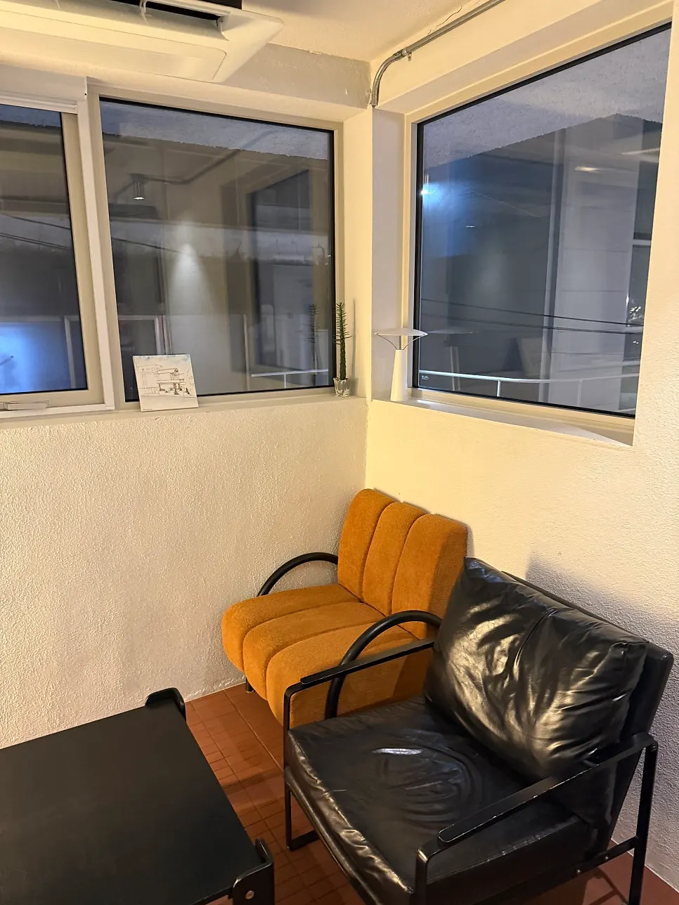 Basement window seat with natural light