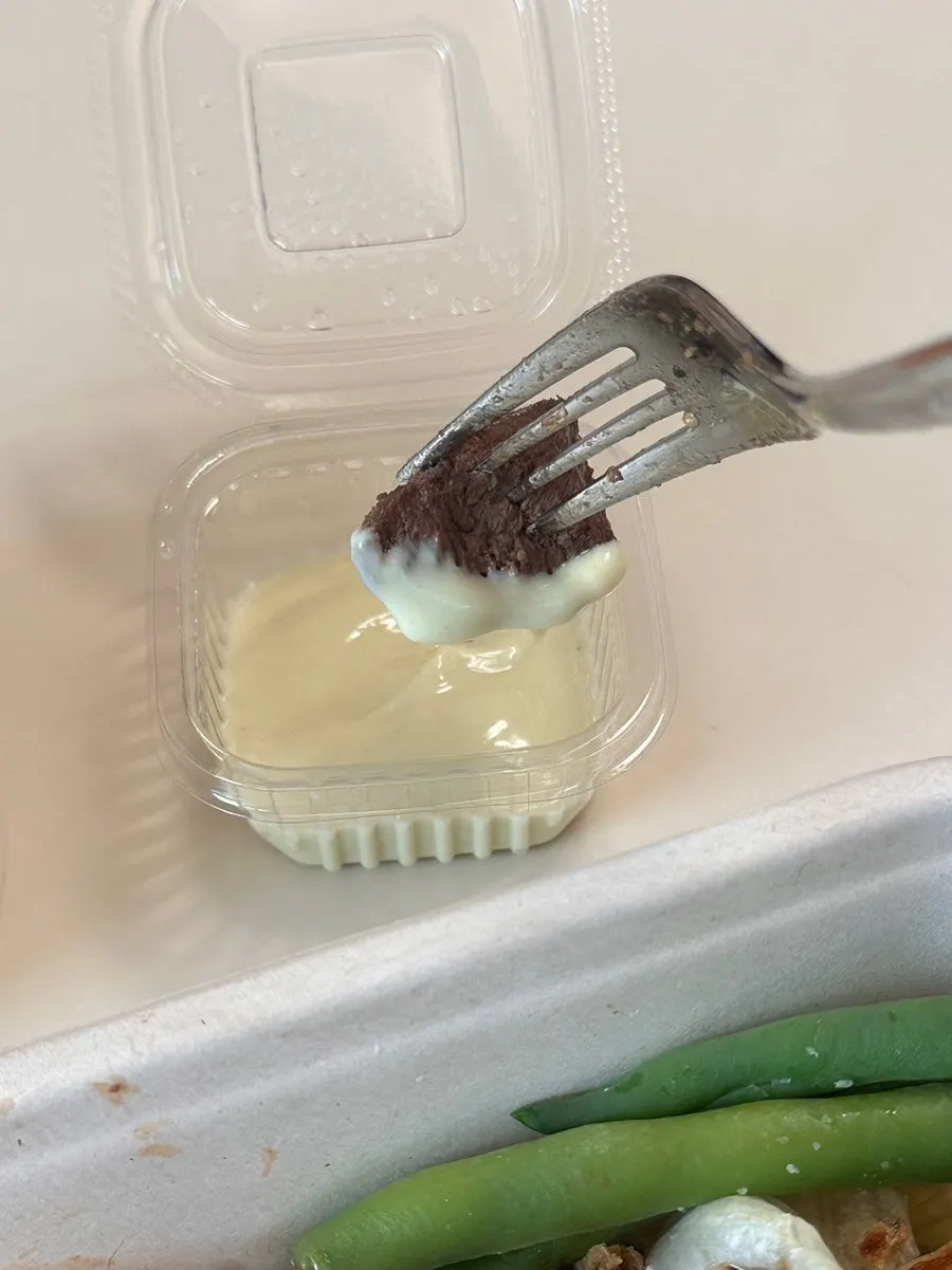 Wasabi mayo sauce paired with steak